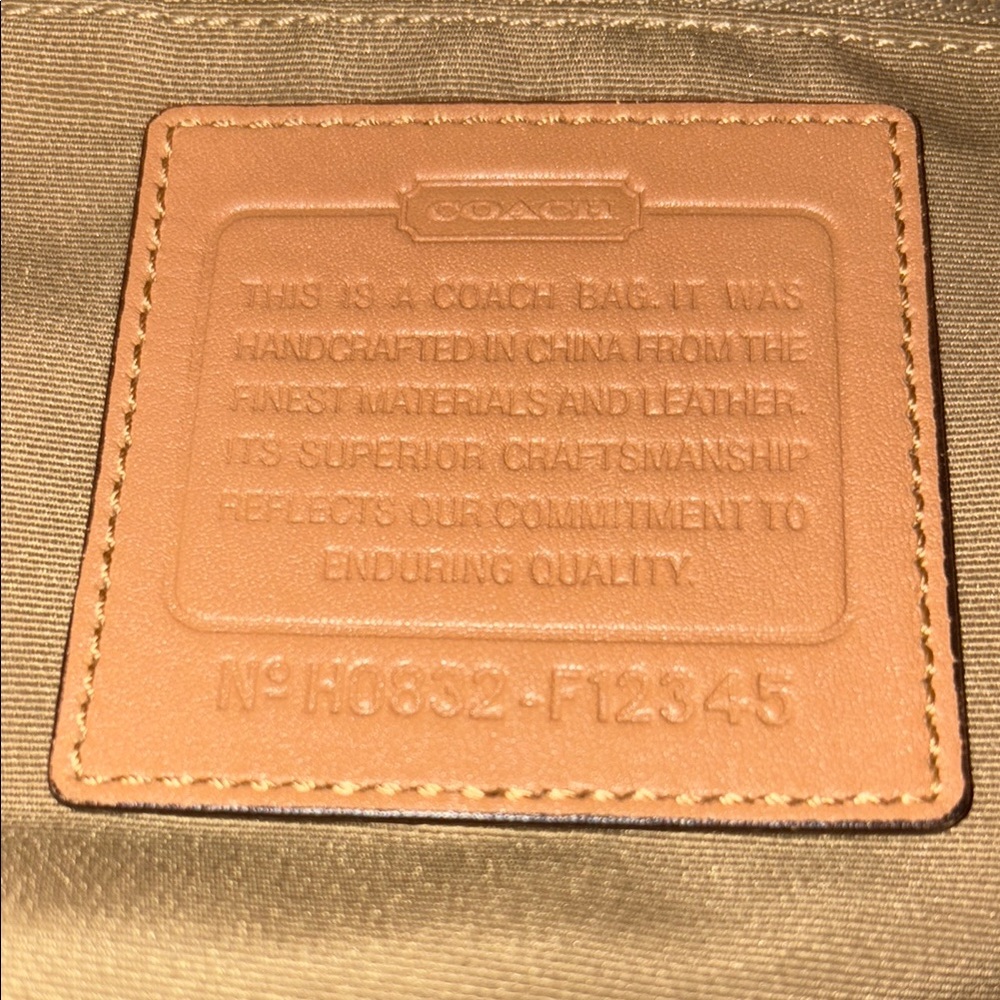 Coach Tan and Brown Shoulder Bag with Leather Accents - Picture 7 of 8